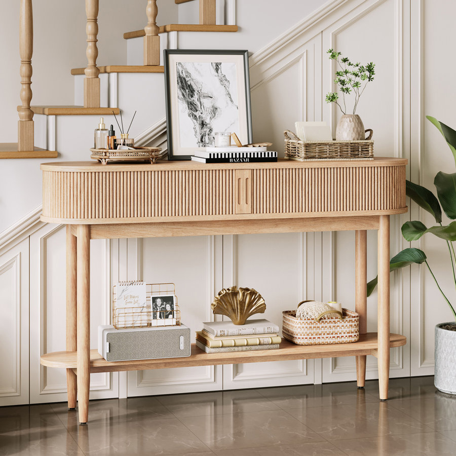 Leathia Fluted Console Table